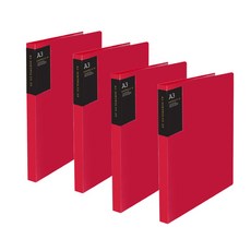 DREAM 活頁式文件夾 A3 20頁, 深粉色, 4入