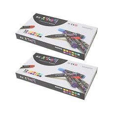 MUNGYO 流星魔法 12 彩盒套, 黃色、橙色、紅色、粉色、黃綠色、綠色、天空、藍色、紫色、赭色、棕色、黑色, 2套