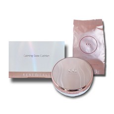 Rene Cell 潤妮秀 鎮靜光澤氣墊粉餅 15g+補充包組 15g, 單色, 1組