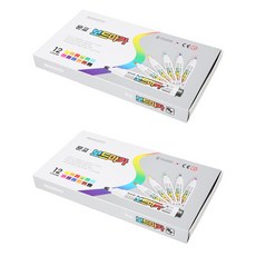 MUNGYO 白板筆 12色 紙盒套組, 黃色, 橘色, 紅色, 粉紅色, 淺綠色, 綠色, 天藍色, 藍色, 紫色, 赭色, 棕色, 黑色, 2套