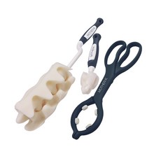 MOTHER-K 奶瓶刷+奶嘴刷+奶瓶夾, 1組, 深藍色