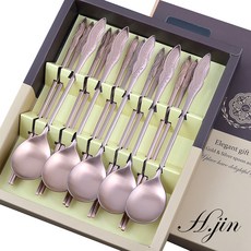 H.Jin 玫瑰棕 錢前樹 鈦金餐具 5人份套組, 1個, 湯匙 5p + 筷子 5p + 收納盒