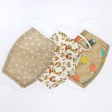 孩童印花網狀立體口罩3入組