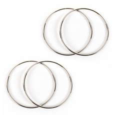 mamaknit 金屬環包包提把 13cm, 銀色, 2套