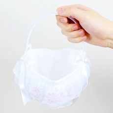 自助婚禮愛心緞帶花童提籃, 混合顏色, 1個