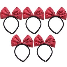 Livingda 新款可愛絲帶髮帶, 紅色的, 5個