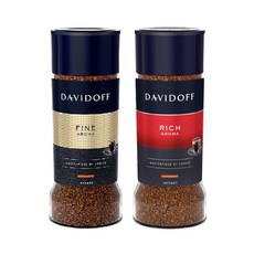 DAVIDOFF Aroma即溶咖啡粉 Rich濃郁豐富風味 100g+Fine甘醇柔和風味 100g, 200g, 1組, 1組