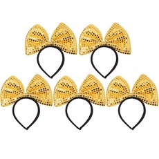 LivingDA 亮片蝴蝶結髮箍, 黃色的, 5個