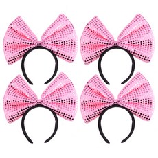 Party09 新款大蝴蝶結髮箍, 粉紅色, 4個
