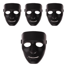 LivingDA 軍事風人臉造型面具, 黑色, 4個