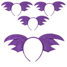 LivingDA 蝙蝠亮片髮箍, 紫色, 4個