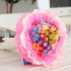 Happy365仿真花迷你光纖棒棒糖花束, 粉色的