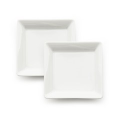 PRELUDE 新骨瓷現代方形小菜碟 12.5cm, 白色, 2個