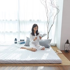 라익미 초코 매트리스 침대용, 화이트그리드, 10cm