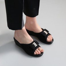 Dangolunni 女款亮粉蝴蝶結造型厚底拖鞋