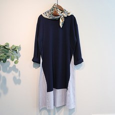 Iyan 孕婦裝拼色漂亮哺乳裙