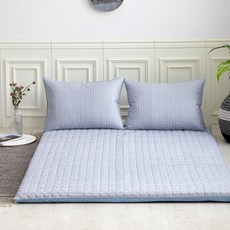 BONNIE LOUISE 純棉絎縫床墊套, 藍色