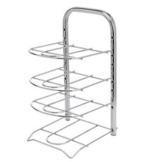 Poeta 組裝式平底鍋收納架 4層, 銀色, 1個