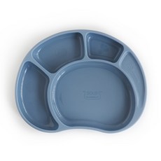 兒童粉彩矽膠吸盤餐盤, 藍色, 單品