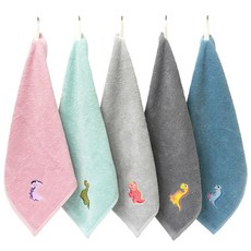 恐龍刺繡掛環擦手巾組, 三角龍+異特龍+腕龍+副櫛龍+斑龍, 1組