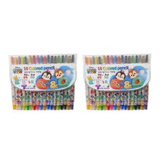 Disney 迪士尼 彩色旋轉蠟筆 2入, 18色*2入