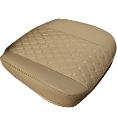 River Fox 3D全包覆型絎縫打孔坐墊 防染色PU皮革坐墊, 米色, 1個