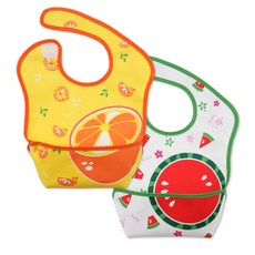 마니또 퀵워시 턱받이 오렌지 + 수박 2p 세트, 오렌지,수박, 2개