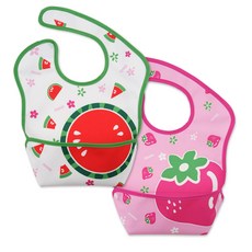 Manito 易清洗圍兜, 草莓款+西瓜款, 2入