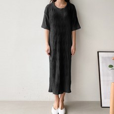 BORIMOM 波浪褶皺短袖孕婦連身裙 R969