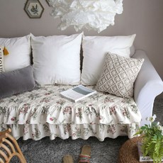 amante 花朵圖案荷葉邊長方形坐墊