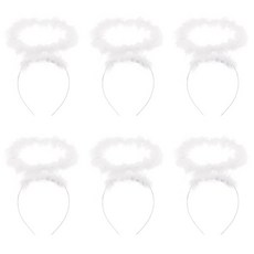 리빙다 원형 천사 머리띠, 화이트, 6개