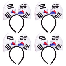 韓國國旗蝴蝶結造型髮箍, 混色, 4個