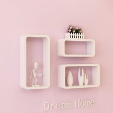 21세기트랜드 직사각 벽선반 3종세트, 화이트