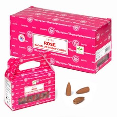 사티아 백플로우 인센스 콘 24p x 6세트, 로즈