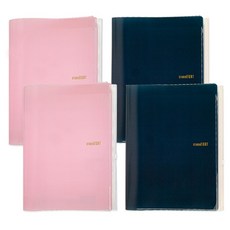 STUDIO EIGHT 口袋拉鍊文件夾 2款套組, 粉紅色 + 海軍藍, 2套