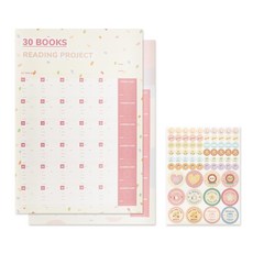 인디고 60books 독서포스터 2p + 스티커, 파스텔, 1세트