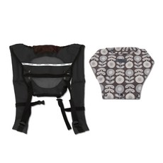 SINBII 孩童用雙肩背帶+印花背帶套, 深黑色