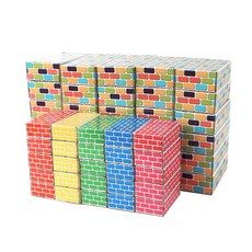 에듀플레이 종이 벽돌 블록 소형 25p + 중형 30p, 오색(소형), 멀티(중형), 1개