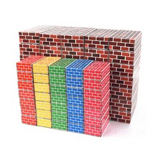 에듀플레이 종이 벽돌 블록 소형 35p + 중형 35p, 오색(소형), 브라운(중형), 1개