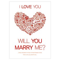 LivingDA 愛心直式求婚布條, 白色