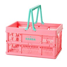 esopoom Damda拼色摺疊收納提籃, 粉色, 1個