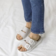 女款雙帶搭扣氣墊拖鞋