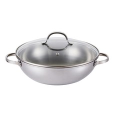 HANIL STAINLESS STEEL 電磁爐適用Ordin系列3層不鏽鋼多用途附蓋雙耳鍋, 混色, 30cm, 1個