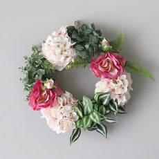 BLOOMING&ME 熱帶植物花環 40cm, 桃繡球