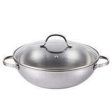 HANIL STAINLESS STEEL 電磁爐適用Ordin系列3層不鏽鋼多用途附蓋雙耳鍋, 混色, 32cm, 1個