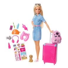 Barbie 旅遊造型芭比娃娃玩具組, 混色