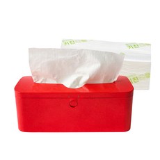 廚房紙巾 100抽+面紙盒 紅色, 100張, 1組