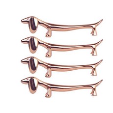 BELLE 狗狗筷架, 玫瑰金, 4個