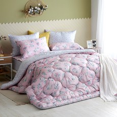 BONNIE LOUISE Helena碎花莫代爾棉絎縫薄被, 粉色