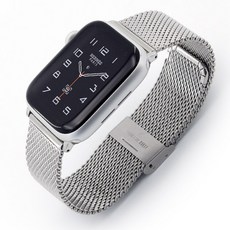 momoket Apple Watch 3/4/5 金屬米蘭錶帶 38/40mm可交互使用, 銀色